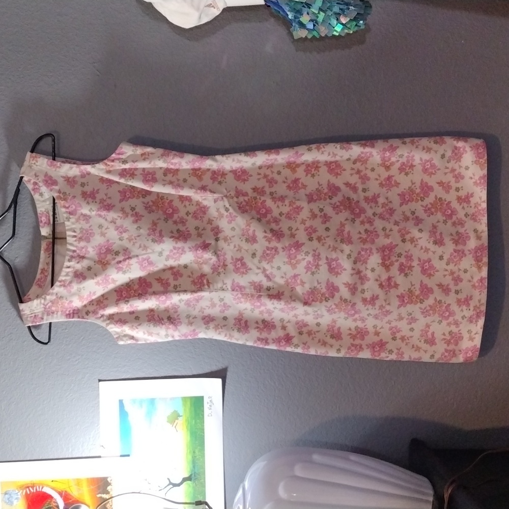 Vintage Liz Claiborne Denim Flower Cream Dress